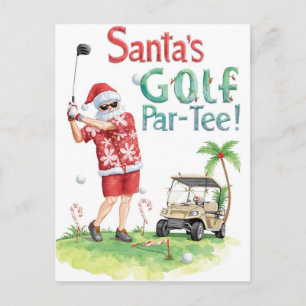 Golf-Weihnachtsfeier Weihnachtsmann beim Golfen au Feiertagspostkarte
