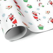 Golf Weihnachtsfeiertag Geschenkpapier (Rolleneckpunkt)