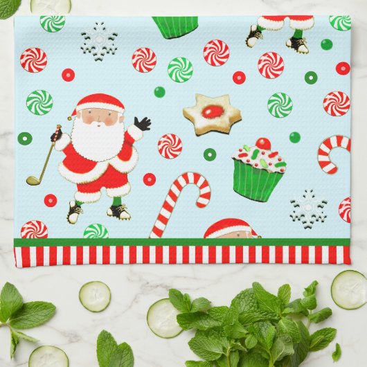 Golf Weihnachtsfeiertag Geschirrtuch (Gefaltet)