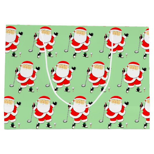 Golf Weihnachtsfeiertag Große Geschenktüte (Rückseite)