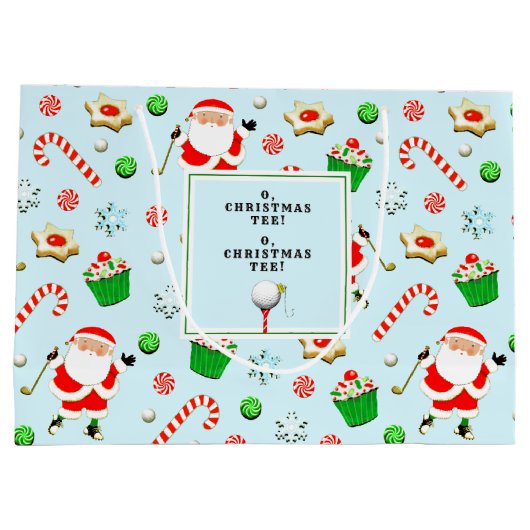 Golf Weihnachtsfeiertag Große Geschenktüte (Rückseite)