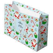 Golf Weihnachtsfeiertag Große Geschenktüte (Vorderseite Schrägansicht)