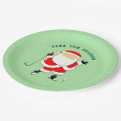 Golf Weihnachtsfeiertag Pappteller (Schrägansicht)