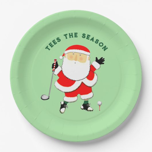Golf Weihnachtsfeiertag Pappteller (Vorderseite)