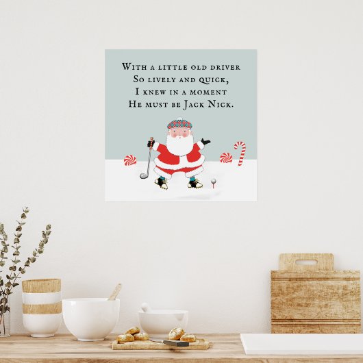 Golf Weihnachtsfeiertag Poster (Küche)