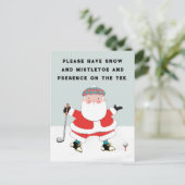 Golf Weihnachtsfeiertag Postkarte (Stehend Vorderseite)