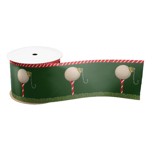Golf Weihnachtsfeiertag Satinband (Spule)