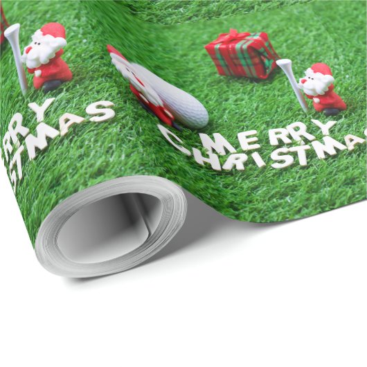 Golf Weihnachtsfeiertag und Golfball Weihnachtsman Geschenkpapier (Rolleneckpunkt)