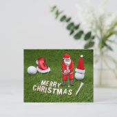Golf Weihnachtsfeiertag und Golfball Weihnachtsman Postkarte (Stehend Vorderseite)