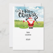 Golf Weihnachtsgeschenk mit Santa Golfer auf der G Einladung (Vorderseite)
