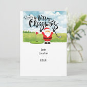 Golf Weihnachtsgeschenk mit Santa Golfer auf der G Einladung (Stehend Vorderseite)