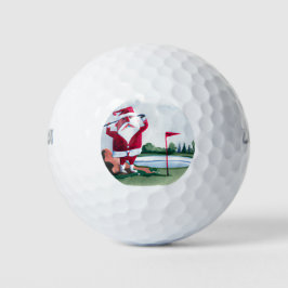 Golf Weihnachtsgeschenk mit Santa Golfer auf der G Golfball
