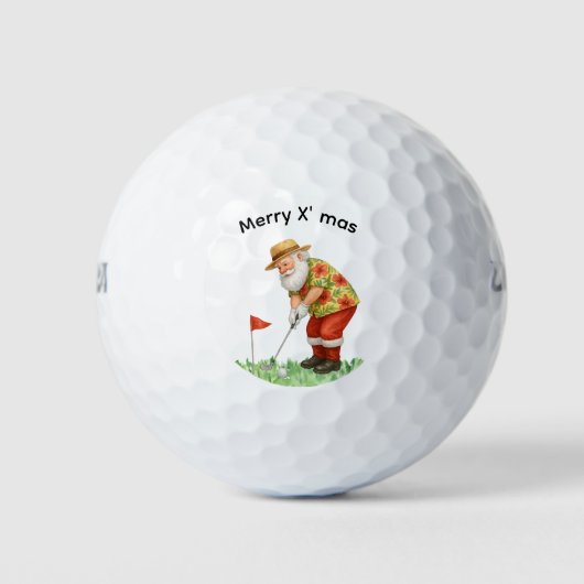 Golf Weihnachtsgeschenk mit Santa Golfer auf der G Golfball (Vorderseite)