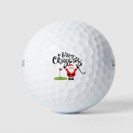 Golf Weihnachtsgeschenk mit Santa Golfer auf der G Golfball
