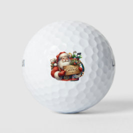 Golf Weihnachtsgeschenk mit Santa Golfer auf der G Golfball
