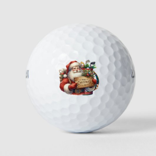 Golf Weihnachtsgeschenk mit Santa Golfer auf der G Golfball (Vorderseite)