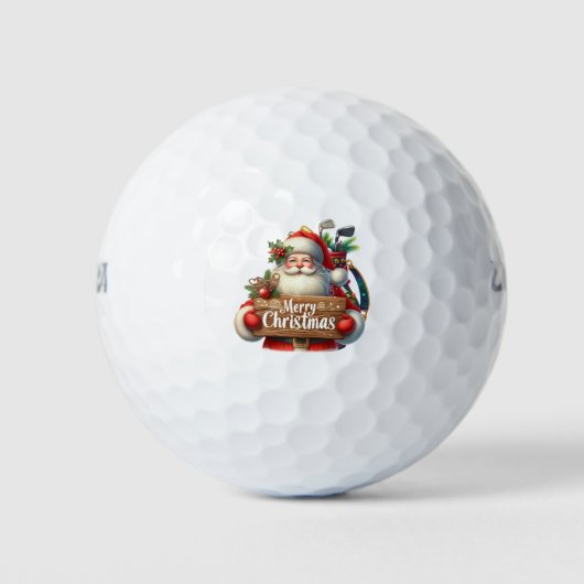 Golf Weihnachtsgeschenk mit Santa Golfer auf der G Golfball (Vorderseite)