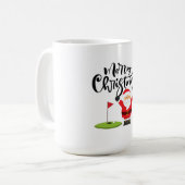 Golf Weihnachtsgeschenk mit Santa Golfer auf der G Kaffeetasse (Vorderseite Links)