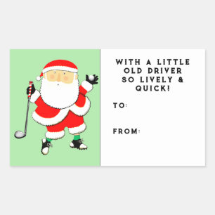 Golf Weihnachtsgeschenk-Tag Rechteckiger Aufkleber