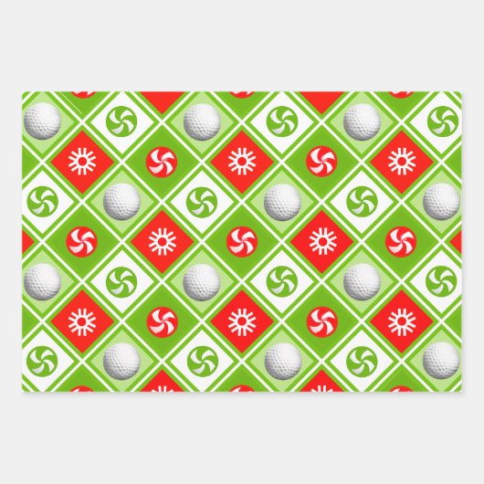 Golf Weihnachtsgeschenk Wrapping Paper Geschenkpapier Set (Vorderseite 2)