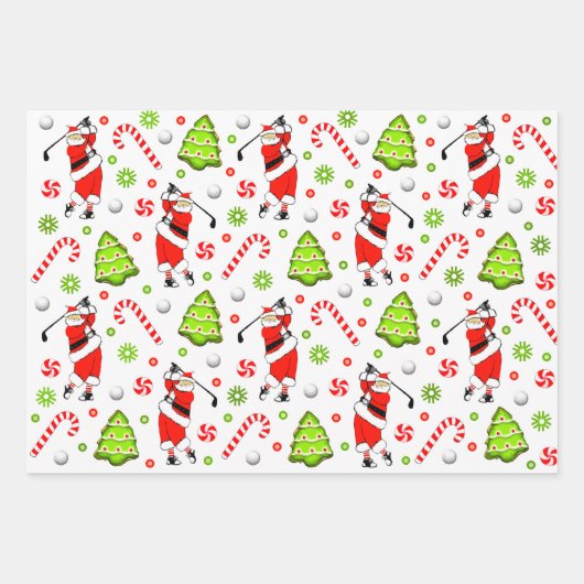 Golf Weihnachtsgeschenk Wrapping Paper Geschenkpapier Set (Vorderseite)
