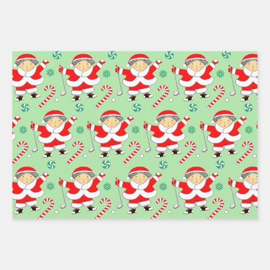 Golf Weihnachtsgeschenk Wrapping Paper Geschenkpapier Set (Vorderseite)