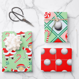 Golf Weihnachtsgeschenk Wrapping Paper Geschenkpapier Set