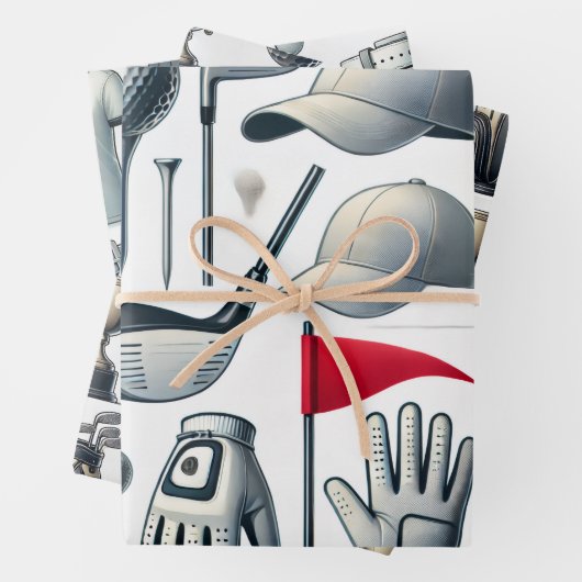 Golf-Weihnachtsgeschenke für Golfer Geschenkpapier Set (Beispiel)