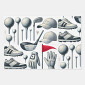 Golf-Weihnachtsgeschenke für Golfer Geschenkpapier Set (Vorderseite)
