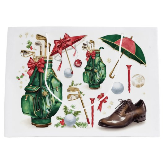 Golf-Weihnachtsgeschenke für Golfer Große Geschenktüte (Vorderseite)