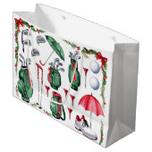 Golf-Weihnachtsgeschenke für Golfer Große Geschenktüte (Vorderseite Schrägansicht)