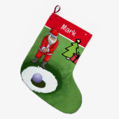 Golf Weihnachtsgeschenke mit dem Weihnachtsmann Großer Weihnachtsstrumpf (Vorderansicht (hängend))