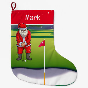 Golf Weihnachtsgeschenke mit dem Weihnachtsmann Großer Weihnachtsstrumpf