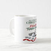 Golf-Weihnachtsgrüße-Kaffeetasse mit Golfball Kaffeetasse (Vorderseite Links)