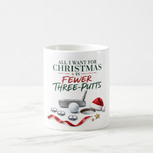 Golf-Weihnachtsgrüße-Kaffeetasse mit Golfball  Kaffeetasse