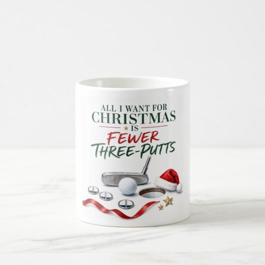 Golf-Weihnachtsgrüße-Kaffeetasse mit Golfball Kaffeetasse (Mittel)