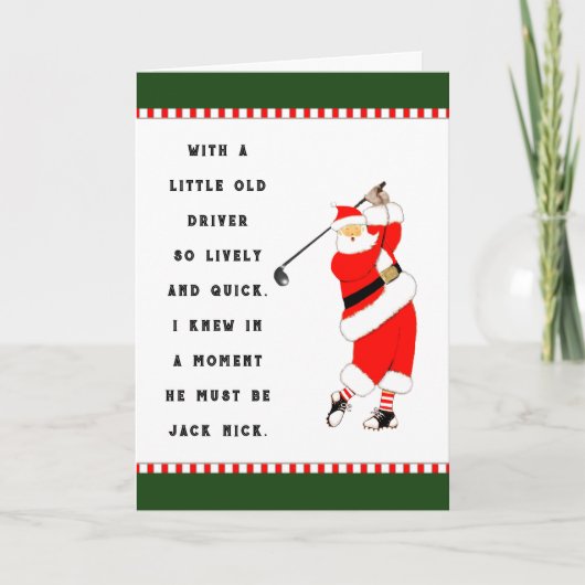 Golf Weihnachtskarte Feiertagskarte (Vorderseite)