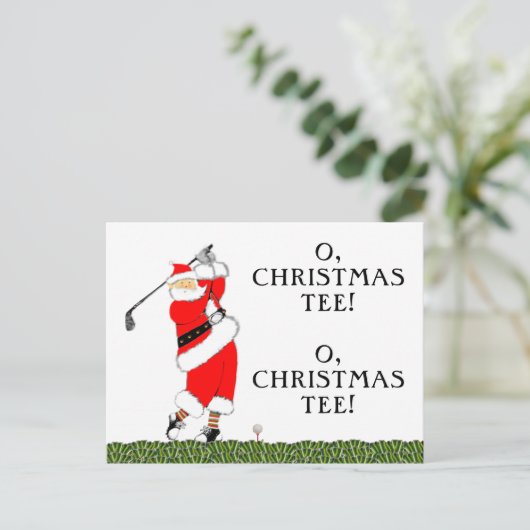 Golf Weihnachtskarte Feiertagspostkarte (Stehend Vorderseite)