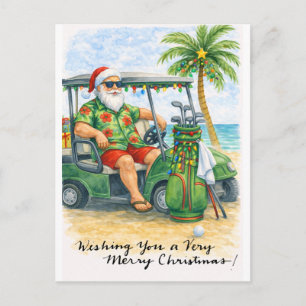 Golf-Weihnachtskarte für Golfer auf dem Platz Feiertagspostkarte