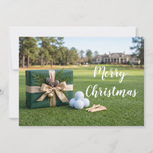 Golf-Weihnachtskarte für Golfer mit Golfball Feiertagskarte