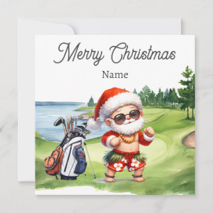 Golf Weihnachtskarte mit dem Weihnachtsmann aus Ha