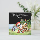 Golf Weihnachtskarte mit dem Weihnachtsmann aus Ha (Stehend Vorderseite)