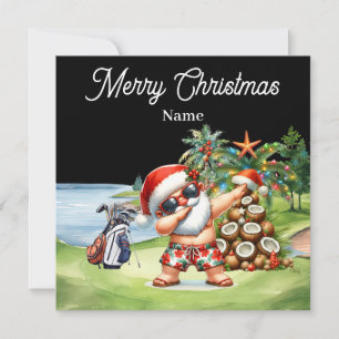Golf Weihnachtskarte mit dem Weihnachtsmann aus Ha