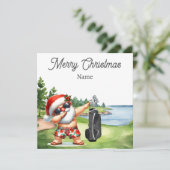 Golf Weihnachtskarte mit dem Weihnachtsmann aus Ha (Stehend Vorderseite)