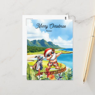 Golf Weihnachtskarte mit dem Weihnachtsmann aus Ha Postkarte