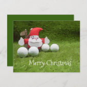 Golf Weihnachtskarte mit dem Weihnachtsmann und Go (Vorne/Hinten)