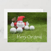 Golf Weihnachtskarte mit dem Weihnachtsmann und Go Postkarte (Vorne/Hinten)