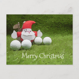 Golf Weihnachtskarte mit dem Weihnachtsmann und Go Postkarte