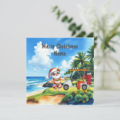 Golf Weihnachtskarte mit Golfwagen und Clubgolfer (Stehend Vorderseite)