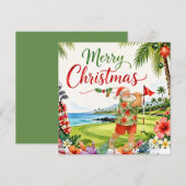 Golf-Weihnachtskarte mit Weihnachtsmann aus Hawaii (Vorne/Hinten)
